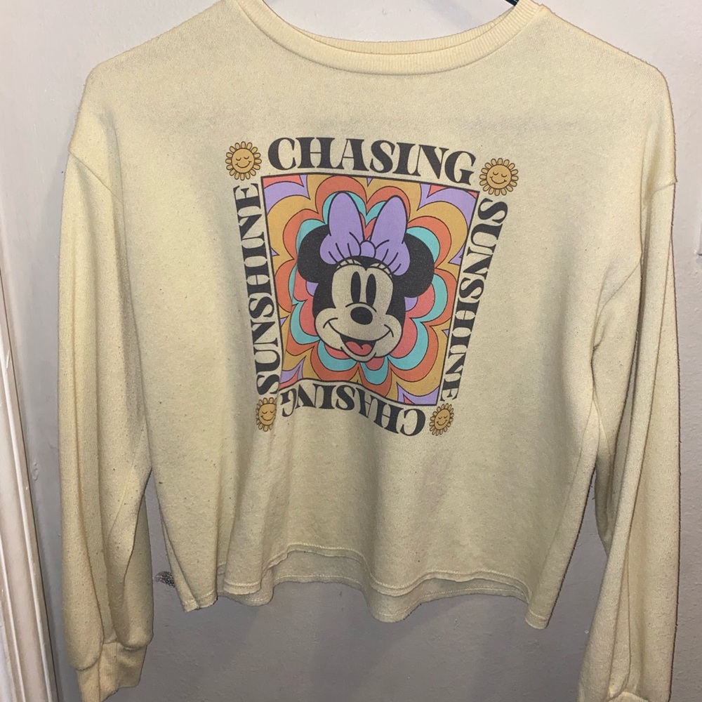 Yellow “Chasing Sunshine” Minnie Mouse Graphic Sweater